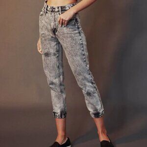 KanCan Sydney Ultra High Rise Jean Joggers Women's Size 1/24 Grey Acid Wash